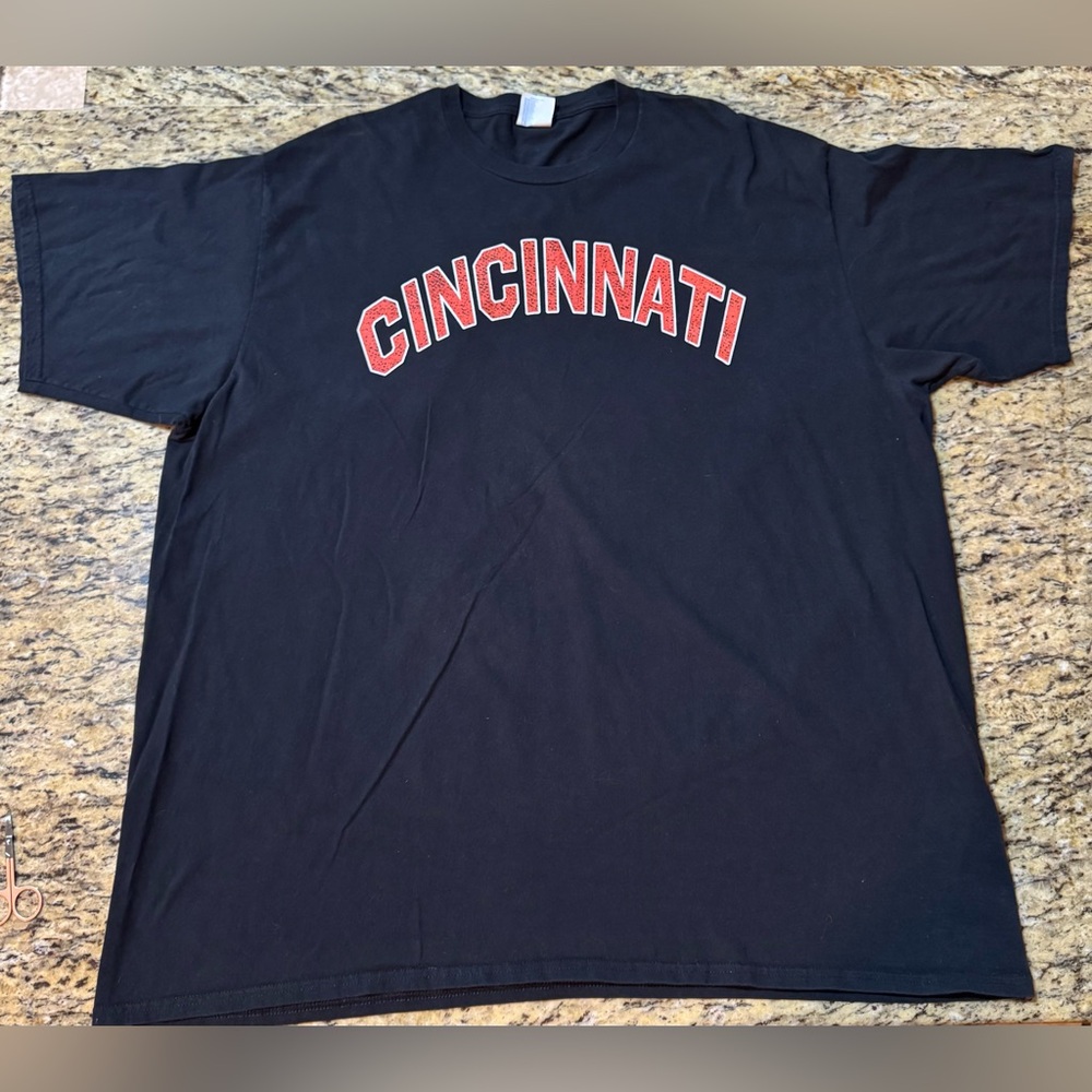 Men’s Port & Company 3X Black & Orange Cincinnati Bengals T-Shirt 26 x 31.5 EUC